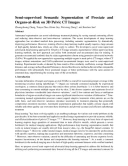 Semi-supervised Semantic Segmentation of Prostate and Organs-at-Risk on
  3D Pelvic CT Images