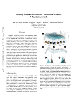 Modeling Score Distributions and Continuous Covariates: A Bayesian
  Approach