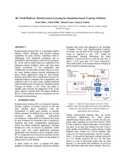 RL STaR Platform: Reinforcement Learning for Simulation based Training
  of Robots
