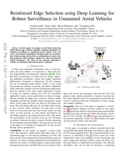 Reinforced Edge Selection using Deep Learning for Robust Surveillance in
  Unmanned Aerial Vehicles
