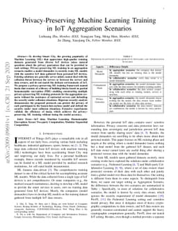Privacy-Preserving Machine Learning Training in Aggregation Scenarios