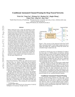 Conditional Automated Channel Pruning for Deep Neural Networks