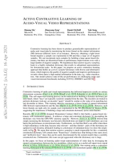Active Contrastive Learning of Audio-Visual Video Representations