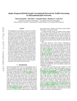 Spatio-Temporal Hybrid Graph Convolutional Network for Traffic
  Forecasting in Telecommunication Networks