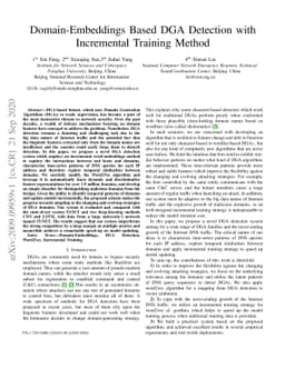 Domain-Embeddings Based DGA Detection with Incremental Training Method