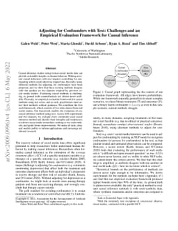 Adjusting for Confounders with Text: Challenges and an Empirical
  Evaluation Framework for Causal Inference