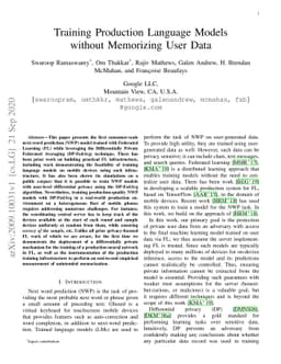 Training Production Language Models without Memorizing User Data