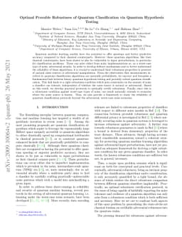 Optimal Provable Robustness of Quantum Classification via Quantum
  Hypothesis Testing