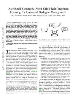 Distributed Structured Actor-Critic Reinforcement Learning for Universal
  Dialogue Management