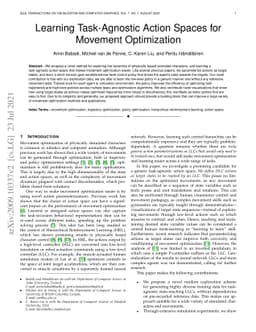 Learning Task-Agnostic Action Spaces for Movement Optimization