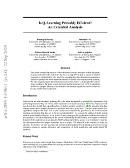 Is Q-Learning Provably Efficient? An Extended Analysis