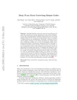 Deep N-ary Error Correcting Output Codes