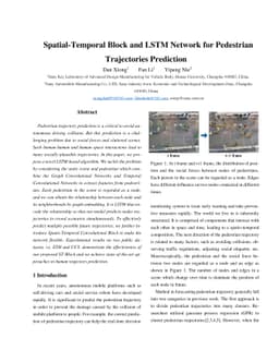 Spatial-Temporal Block and LSTM Network for Pedestrian Trajectories
  Prediction