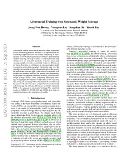 Adversarial Training with Stochastic Weight Average