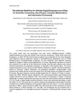 The Ultimate DataFlow for Ultimate SuperComputers-on-a-Chip, for
  Scientific Computing, Geo Physics, Complex Mathematics, and Information
  Processing
