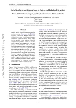 Let's Stop Incorrect Comparisons in End-to-end Relation Extraction!
