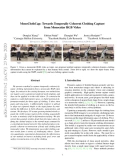 MonoClothCap: Towards Temporally Coherent Clothing Capture from
  Monocular RGB Video