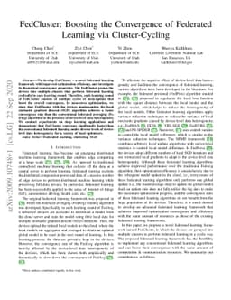 FedCluster: Boosting the Convergence of Federated Learning via
  Cluster-Cycling