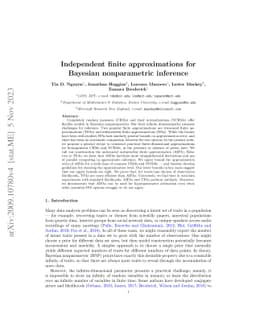Independent finite approximations for Bayesian nonparametric inference