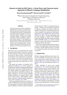 Ghmerti at SemEval-2019 Task 6: A Deep Word- and Character-based
  Approach to Offensive Language Identification