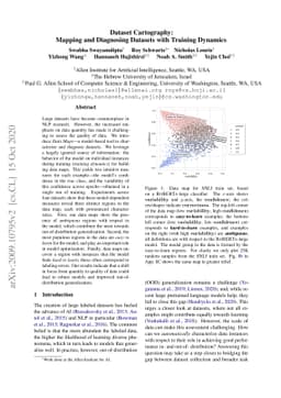 Dataset Cartography: Mapping and Diagnosing Datasets with Training
  Dynamics