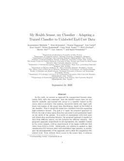 My Health Sensor, my Classifier: Adapting a Trained Classifier to
  Unlabeled End-User Data
