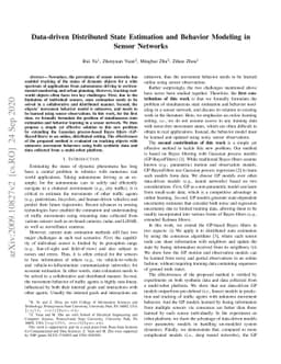 Data-Driven Distributed State Estimation and Behavior Modeling in Sensor
  Networks