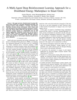 A Multi-Agent Deep Reinforcement Learning Approach for a Distributed
  Energy Marketplace in Smart Grids
