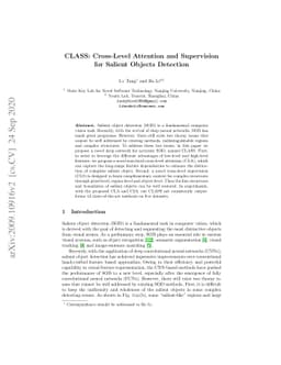CLASS: Cross-Level Attention and Supervision for Salient Objects
  Detection