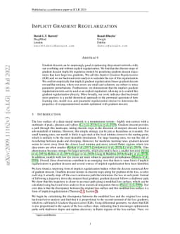 Implicit Gradient Regularization