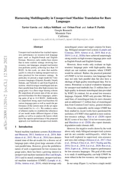Harnessing Multilinguality in Unsupervised Machine Translation for Rare
  Languages