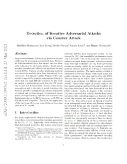 Detection of Iterative Adversarial Attacks via Counter Attack