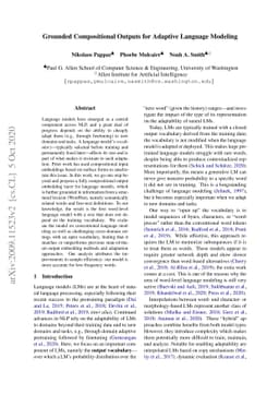 Grounded Compositional Outputs for Adaptive Language Modeling