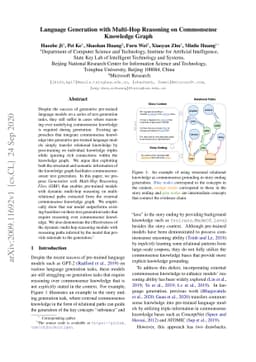 Language Generation with Multi-Hop Reasoning on Commonsense Knowledge
  Graph