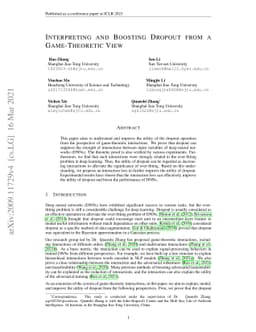 Interpreting and Boosting Dropout from a Game-Theoretic View