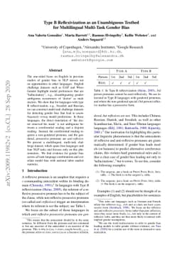 Type B Reflexivization as an Unambiguous Testbed for Multilingual
  Multi-Task Gender Bias