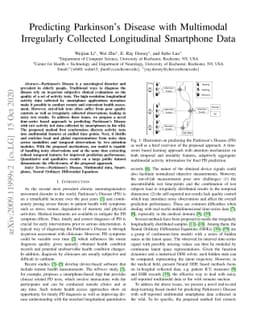 Predicting Parkinson's Disease with Multimodal Irregularly Collected
  Longitudinal Smartphone Data