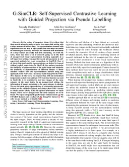 G-SimCLR : Self-Supervised Contrastive Learning with Guided Projection
  via Pseudo Labelling