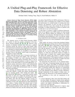 A Unified Plug-and-Play Framework for Effective Data Denoising and
  Robust Abstention