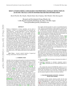 Deep Autoencoding GMM-based Unsupervised Anomaly Detection in Acoustic
  Signals and its Hyper-parameter Optimization