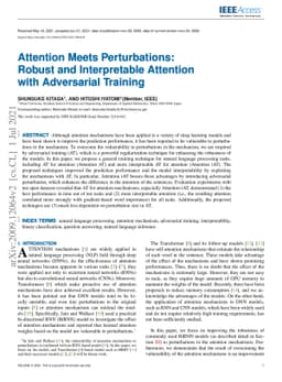 Attention Meets Perturbations: Robust and Interpretable Attention with
  Adversarial Training