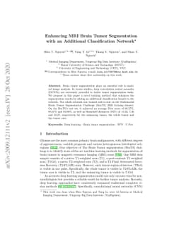 Enhancing MRI Brain Tumor Segmentation with an Additional Classification
  Network