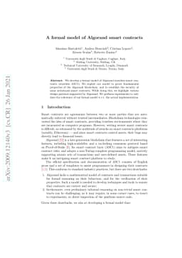 A formal model of Algorand smart contracts