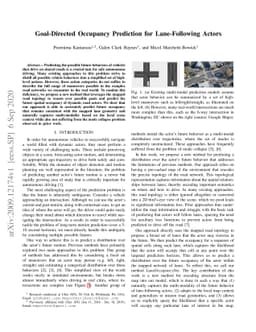 Goal-Directed Occupancy Prediction for Lane-Following Actors