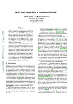 Do We Really Sample Right In Model-Based Diagnosis?