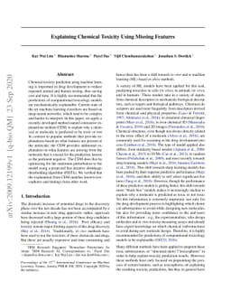 Explaining Chemical Toxicity using Missing Features