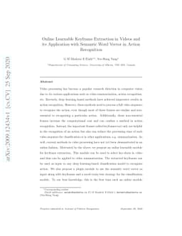 Online Learnable Keyframe Extraction in Videos and its Application with
  Semantic Word Vector in Action Recognition