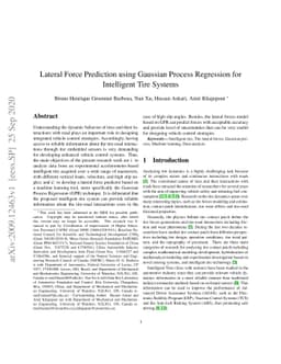 Lateral Force Prediction using Gaussian Process Regression for
  Intelligent Tire Systems