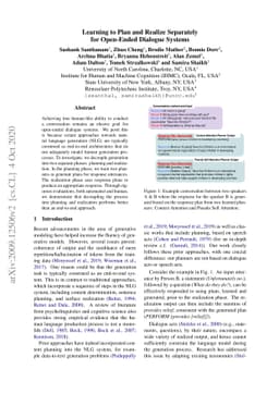 Learning to Plan and Realize Separately for Open-Ended Dialogue Systems