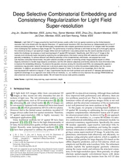 Deep Selective Combinatorial Embedding and Consistency Regularization
  for Light Field Super-resolution